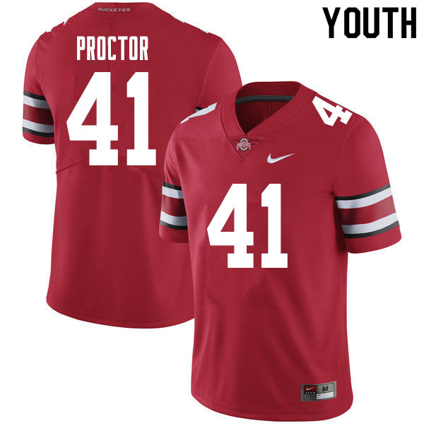 Youth #41 Josh Proctor Ohio State Buckeyes College Football Jerseys Sale-Red